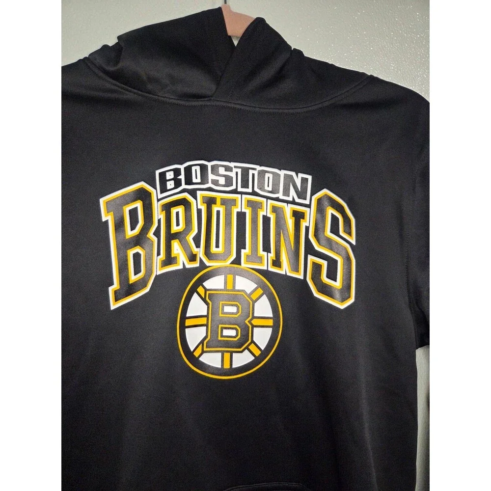 Boston Bruins Boys Hoodie Hooded Sweatshirt NHL Black NWT XL (14/16) Official